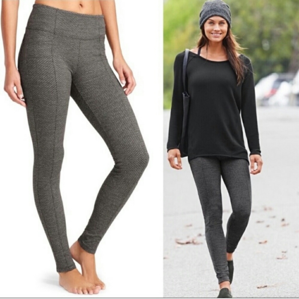 Athleta criss cross metro high waist leggings gray black size xs